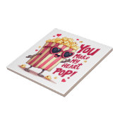 Herz-Popcorn Valentins-Design Fliese (Seite)