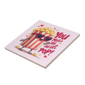 Herz-Popcorn Valentins-Design Fliese (Seite)