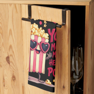 Herz-Popcorn Valentins-Design Geschirrtuch