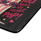 Herz-Popcorn Valentins-Design Schneidebrett (Ecke)