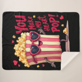 Herz-Popcorn Valentins-Design Sherpadecke (Vorderseite (Horizontal))