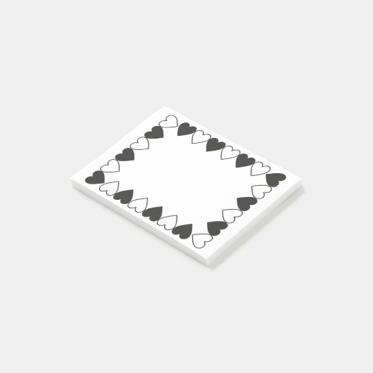 Herz Post-it Klebezettel (angewinkelt)