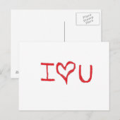 Herz Postkarte (Vorne/Hinten)