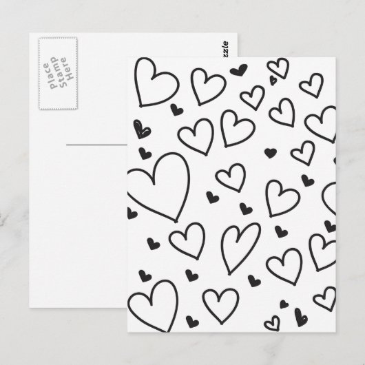 Herz Postkarte (Vorne/Hinten)