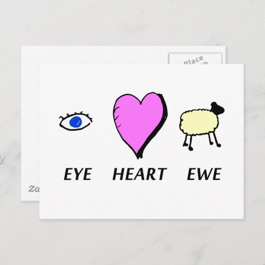 Herz Postkarte (Vorne/Hinten)