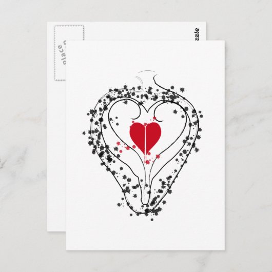 Herz Postkarte (Vorne/Hinten)