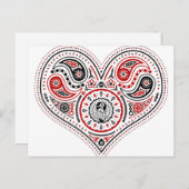 Herz - Postkarte (weiß/rot/schwarz) (Vorne/Hinten)