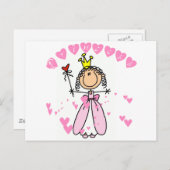 Herz Princess Strichmännchen Tshirts und Geschenke Postkarte (Vorne/Hinten)