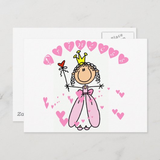 Herz Princess Strichmännchen Tshirts und Geschenke Postkarte (Vorne/Hinten)