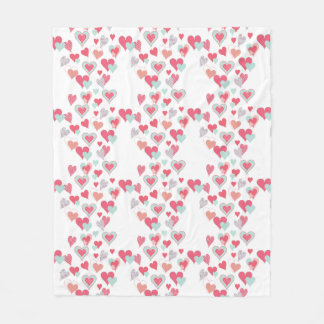 Herz Print Blanket Fleecedecke