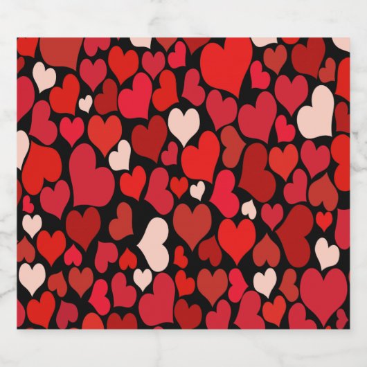 Herz Print Schaumweinetikett (Einzelnes Label)