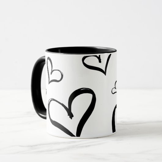 Herz Print Tasse (Vorderseite Links)