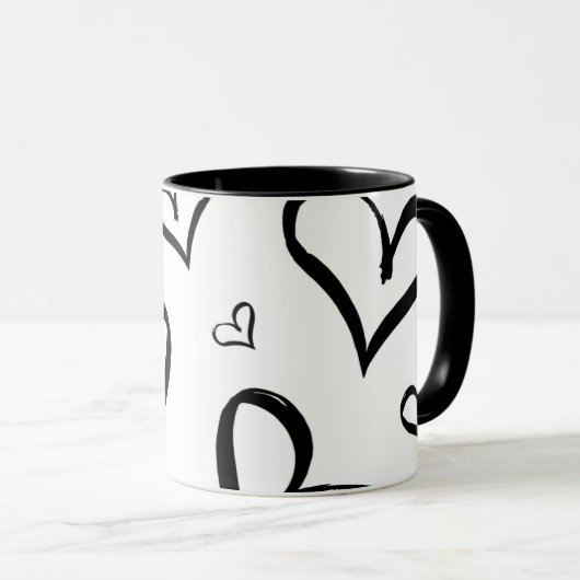 Herz Print Tasse (VorderseiteRechts)