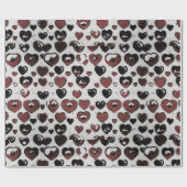 Herz Print Wrapping Papier. Geschenkpapier (Flach)