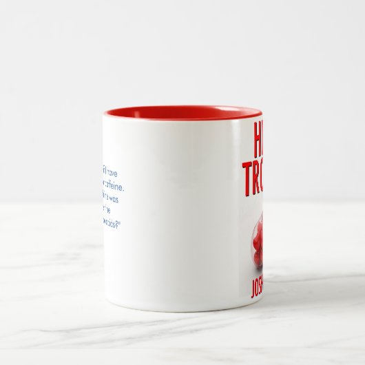 Herz-Problem-Tasse Zweifarbige Tasse (Mittel)