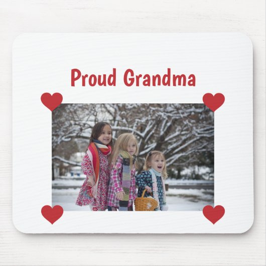 Herz Proud Oma Liebe Persönliches Foto machen Mousepad (Vorne)
