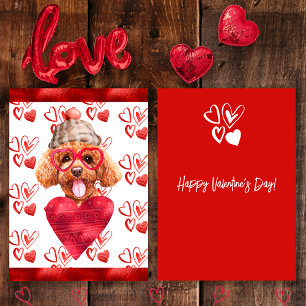 Herz Pudel Hund Liebhaber Valentinstag Geschenk Feiertagskarte