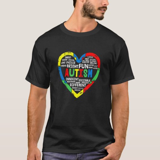 Herz Puzzle Autismus-Bewusstsein Hell Lustig Ander T-Shirt (Vorderseite)