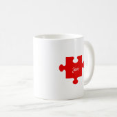 Herz & Puzzle Geschenke für ihn/sie Kaffeetasse (VorderseiteRechts)