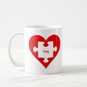 Herz & Puzzle Geschenke für ihn/sie Kaffeetasse