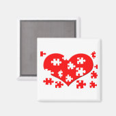 Herz Puzzle Magnet (Vorderseite/Rückseite)