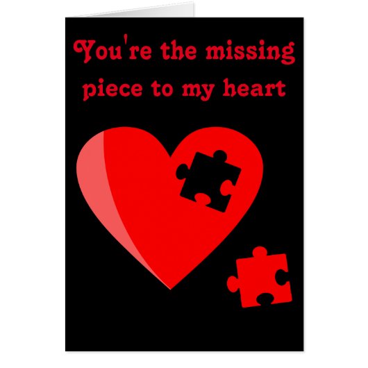 Herz-Puzzlespiel-Stück-Gruß-Karte (Vorne)