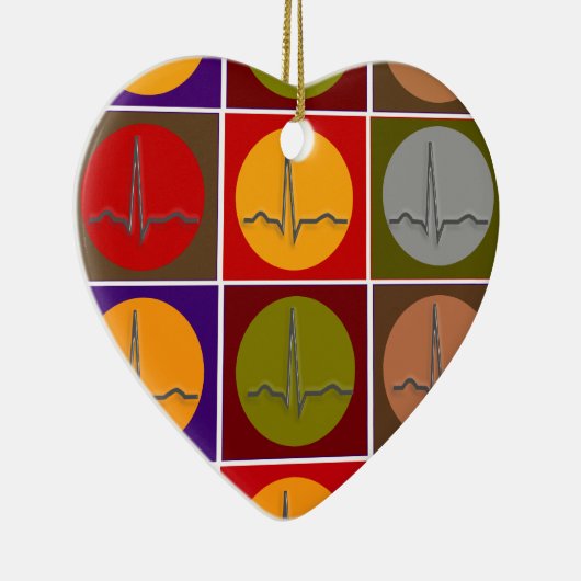 Herz-QRS Pop-Kunst Keramikornament (Rechts)