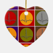 Herz-QRS Pop-Kunst Keramikornament (Hinten)