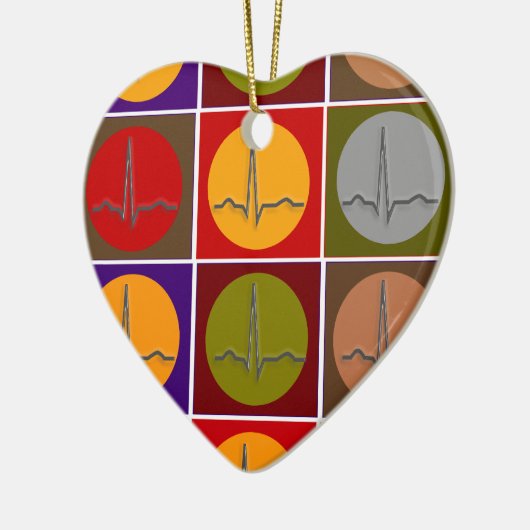 Herz-QRS Pop-Kunst Keramikornament (Links)