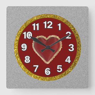 Herz quadratische wanduhr