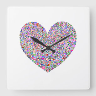 Herz Quadratische Wanduhr