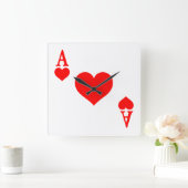 Herz Quadratische Wanduhr (Zuhause)