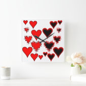 Herz Quadratische Wanduhr (Zuhause)