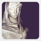 Herz Quadratischer Aufkleber (Vorderseite)