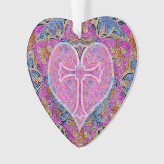 Herz-QuerMandala durch Amelia Carrie Ornament (Vorderseite)