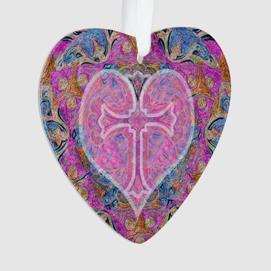 Herz-QuerMandala durch Amelia Carrie Ornament (Vorderseite)