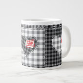 Herz-Quilt-Patchwork-Kaffeetasse Jumbo-Tasse (Vorderseite Rechts)
