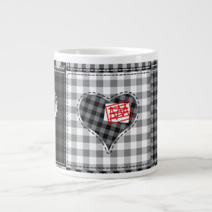 Herz-Quilt-Patchwork-Kaffeetasse Jumbo-Tasse