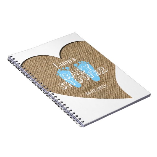 Herz-Rahmen-Leinwand-Jungen-Babyparty-Gast-Buch Notizblock (Rechte Seite)