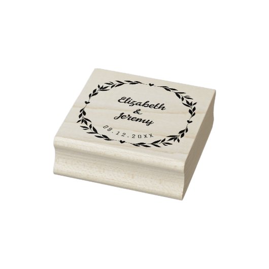 Herz-Rahmen-Paare - Namen Datum Hochzeit Gummistempel (Stempel)