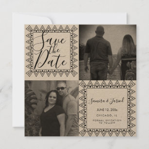 Herz Rahmen Schwarz Weiß Foto Save the Date