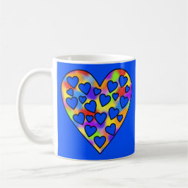 Herz Rainbow and Blue - Kaffeetasse