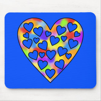 Herz Rainbow and Blue Mousepad