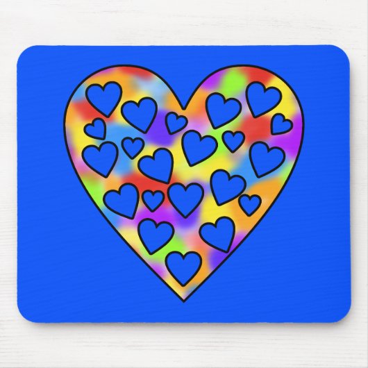 Herz Rainbow and Blue Mousepad (Vorne)