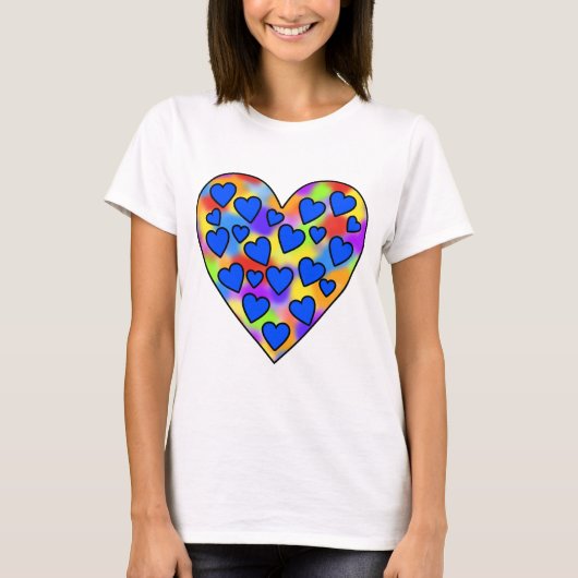 Herz Rainbow and Blue - T-Shirt (Vorderseite)