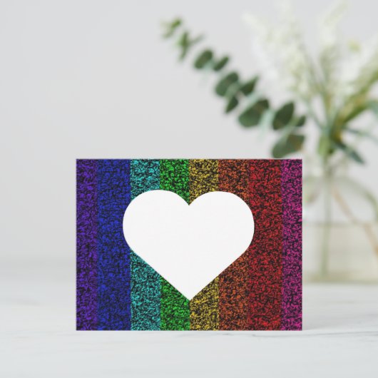 Herz Rainbow Postkarte (Stehend Vorderseite)