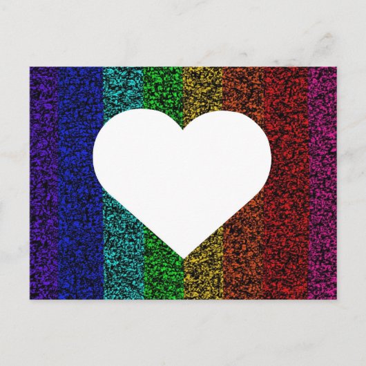 Herz Rainbow Postkarte (Vorderseite)