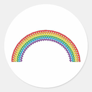 Herz Rainbow Runder Aufkleber