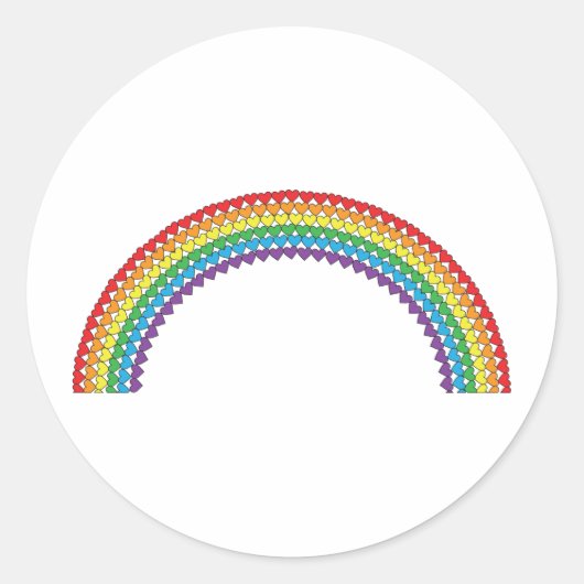 Herz Rainbow Runder Aufkleber (Vorderseite)