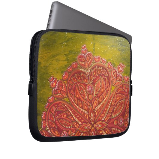 "Herz-Raum-" Laptop-Kasten (gemalt an brennendem Laptopschutzhülle (Vorne Rechts)